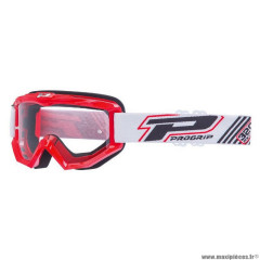 Lunette Cross marque ProGrip 3201 Rouge Écran transparent anti-rayures/Anti U.V.