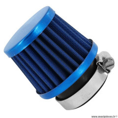 Filtre a air type kn small droit diametre: 28 / 35 bleu pièce pour Scooter, Mécaboite, Mobylette, Maxi Scooter, Moto, Quad