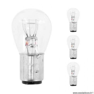 Lampes / ampoules x4 12v 18 / 5w feu / stop blanc petit bulbe (BAY15D)