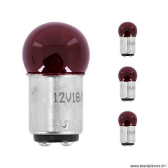 Lampes / ampoules x4 12v 18 / 5w feu / stop rouge petit bulbe (BAY15D)