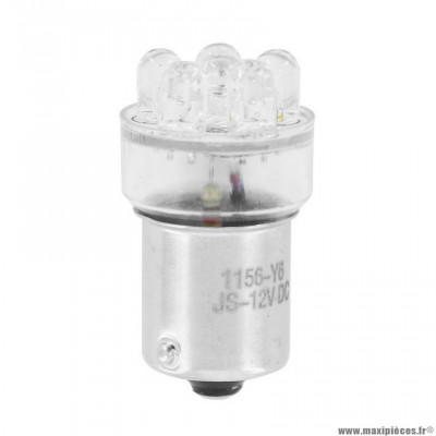 Ampoule / lampe 12v à leds 10w culot BA15s orange (clignotant)