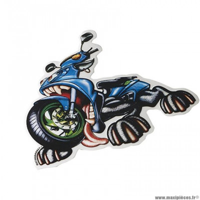 Autocollant racing scooter en rage - taille 10cm