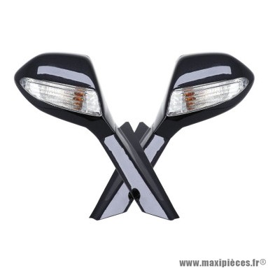 Rétroviseurs origine piaggio pour maxi-scooter 125-250-500 x9 (remplace les references autres couleurs) noir (x2) (CM02590300ND)