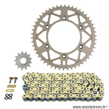 Kit chaine pour moto beta 125 rr enduro 2018-2020, rr enduro racing 2018-2020 (démultiplication origine) marque Afam