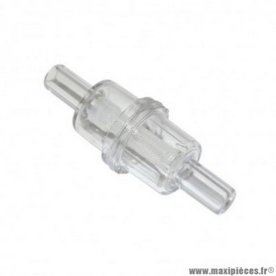 Filtre à essence marque Polini cylindrique transparent diamètre 8mm