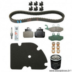 Kit entretien Piaggio maxi-scooter 125 x-evo après 2007, x8 2004 à 2006 (avec guides variateur - avec plaquettes ar hengtong 647400) -1r000382-