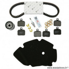 Kit entretien Piaggio pour maxi-scooter 125 x9 1998 à 2005 (avec guides variateur - avec 3 jeu de plaquettes brembo 647076) -1r000397-