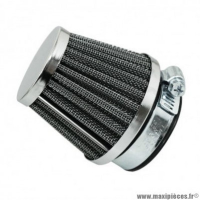 Filtre à air type kn grille acier chrome fixation droite diamètre intérieur 55 mm