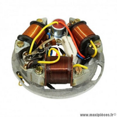 Stator allumage Olympia pour maxi-scooter piaggio 125 vespa gtr, ts, sprint 1ère serie (3 bobines - rupteur - condensateur - R.O. 217866)