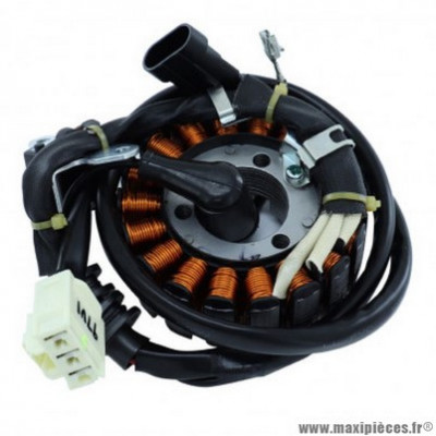 Stator allumage pour moteur piaggio quasar 125-300 4T injection eau (18 pôles - triphase 350w)(OEM 58202R/58224R)