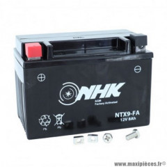 Batterie 12v 8ah ntx9 marque NHK fa sans entretien prête à l'emploi