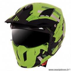Casque trial marque MT Streetfighter SV Skull couleur vert mat taille S (simple écran dark)
