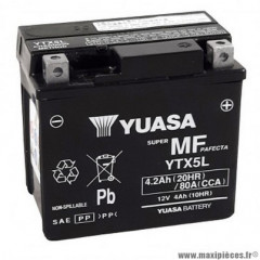 Batterie 12v 4ah ytx5l marque Yuasa (lg114XL71xh106mm)