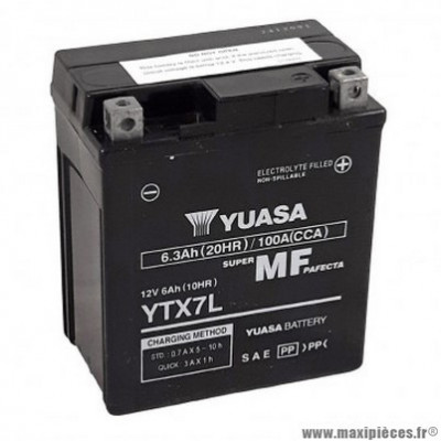 Batterie 12v 6ah ytx7l marque Yuasa (lg114XL71xh131mm)