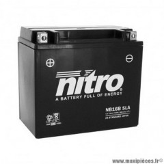 Batterie 12v 19ah nb16b marque Nitro sla sans entretien prête à l'emploi