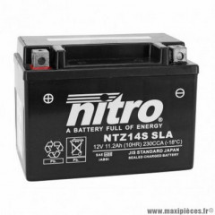 Batterie 12v 11,2ah ntz14s marque Nitro sla sans entretien prête à l'emploi