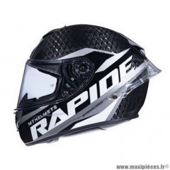 Casque intégral marque MT Rapide Pro Carbon C2 Compétition couleur gris/noir brillant taille XS