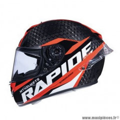 Casque intégral marque MT Rapide Pro Carbon C2 Compétition couleur rouge/noir brillant taille XS