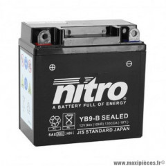 Batterie 12v 9ah nb9-b marque Nitro sla sans entretein prête à l'emploi