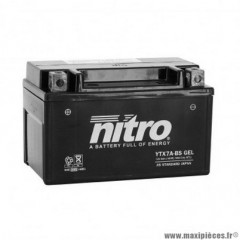 Batterie 12v 6ah ntx7a marque Nitro sla sans entretien prête à l'emploi