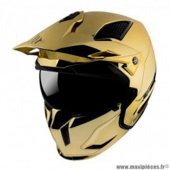 Casque trial marque MT Streetfighter SV couleur or uni chrome taille S (simple écran dark)