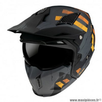 Casque trial marque MT Streetfighter SV Skull couleur gris mat taille XS (simple écran dark)