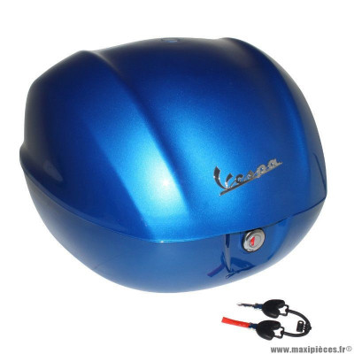 Top case 32l origine piaggio pour scooter 50-125 vespa primavera-sprint après 2013 bleu 261-a (sans dosseret)