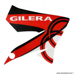 Logo aile avant droite origine piaggio pour 50 à boite 50 gilera smt-rcr après 2013 blanche-rouge (2H000915)