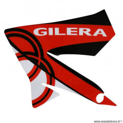 Logo aile avant gauche origine piaggio pour 50 à boite 50 gilera smt-rcr après 2013 blanche-rouge (2H000916)