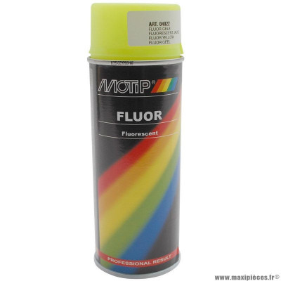 Bombe de peinture marque Motip pro fluo jaune aérosol 400ml (04022)