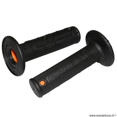 Revêtements poignées marque ProGrip off road 799 double densite base color orange-noir 118mm (cross-mx)