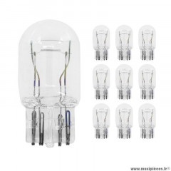 Ampoules (x10) standard 12v 21-5w culot w3x16q norme w21-5w t20 wedge blanc (compteur et clignotants) marque Flosser