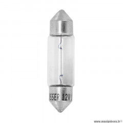 Ampoule standard 12v 10w culot sv 8.5-8 (11x35) norme c5w navette blanc (feu de position) marque Flosser