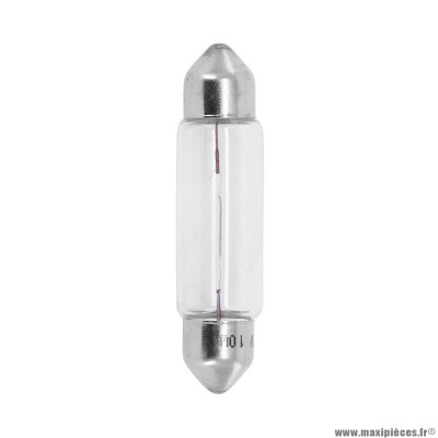 Ampoule standard 12v 10w culot sv 8.5-8 (11x40) norme c5w navette blanc (feu de position) marque Flosser