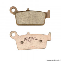 Plaquette de frein marque Newfren pour moto gas gas 300 ec 2000-2010 arrière / suzuki 250 rm 1996-2008 arrière / yamaha 250 wr x 2008-2013 arrière (l 75mm - h 36mm - p 10.5mm) (fd0114sd) (dirt metal fritte)