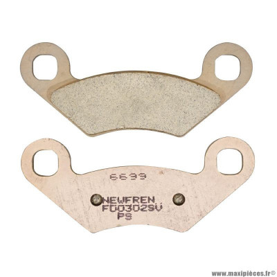 Plaquette de frein marque Newfren pour quad polaris 400 sportsman après 2001 avant, 350 sportsman 4x4 après 1993 avant, 700 sportsman 4x4 après 2002 avant (l 97mm - h 39mm - p 7mm) (fd0302sv) (off road atv metal fritte)