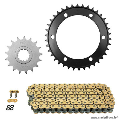 Kit chaine pour moto yamaha 1300 xjr 1998-2001, xjr sp 1999-2001 530 17x38 (diamètre couronne 130-150-10.5) (démultiplication origine) marque Afam