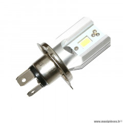 Ampoule à led h4 12v 12w culot p43t 240 lumens 6000k éclairage blanc smd avec radiateur (code-phare) marque Replay
