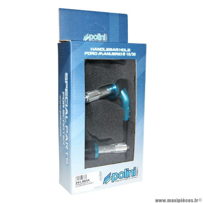 Protections de levier x2 marque Polini gp alu + nylon bleu 18-20mm (341.0034)