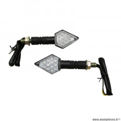 Clignotants à led x2 moto avoc mito 15 leds base abs transparent-noir (l 90mm - h 35mm - l33mm)