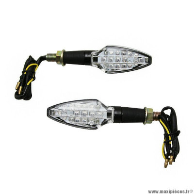 Clignotant à led moto avoc fuka 15 leds base abs transparent-noir (l 95mm - h 30m m - l 30mm)