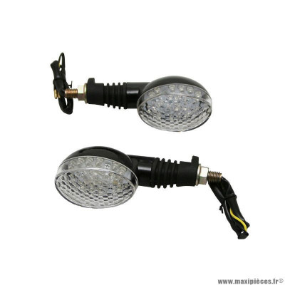 Clignotants à led x2 moto avoc isumi 18 leds base abs transparent-noir (l 110mm - h 43mm - l 54mm)