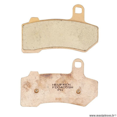 Plaquette de frein marque Newfren pour moto harley davidson 1130 v-rod après 2006 avant-arrière, 1690 street glide après 2010 avant, 1690 ultra glide 2009-2013 avant (l 92mm - h 58.5mm - p 7mm) (fd0405sh) (custom metal fritte)
