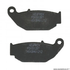 Plaquette de frein marque Newfren pour moto benelli 125 tnt > 2018 ar / honda 125 cb r > 2018 ar 300 cbf > 2019 ar 125 z monkey 2014-2018 ar / suzuki 125 gsx-r > 2017 ar (fd0502bt) (touring organique)