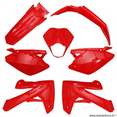 Carénage pour 50 à boite rieju 50 mrt après 2009, mrt enduro après 2009, mrt pro après 2009, mrt sm après 2009 rouge brillant (kit 7 pieces)