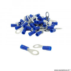 Cosse électrique pre-isolee oeillet diamètre 6mm bleu pour section fil 0.5 à 2.5mm² (vendu au sachet de 50 pièces)