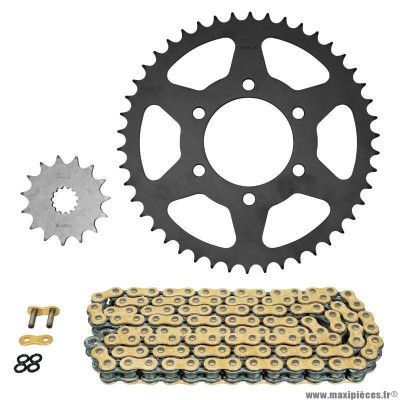 Kit chaine pour moto kawasaki 650 er-6n 2006-2016 520 15x46 (diamètre couronne 80-104-10.5) (démultiplication origine) marque Afam