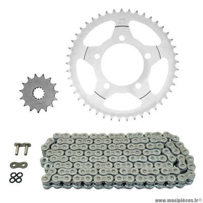 Kit chaine pour moto suzuki 650 sv n 1999-2010 525 15x45 (diamètre couronne 87-110-10.5) (démultiplication origine) marque Afam