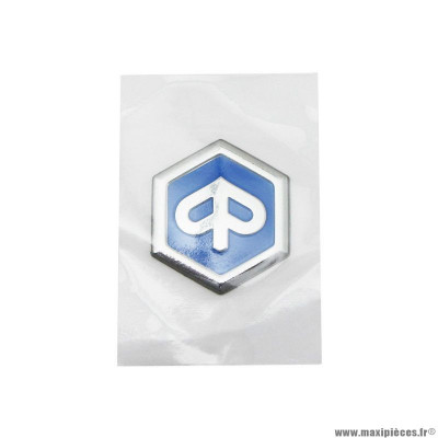 Déco-logo-ecusson piaggio autocollant origine pour scooter piaggio (33mm argent semi rigide) (2h002013)