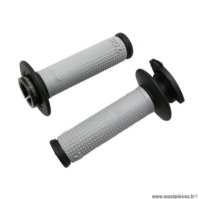 Revêtements poignées marque ProGrip off road 708 double densite gris-noir 115mm (avec lock on - livrer avec 5 embouts) (cross-mx)